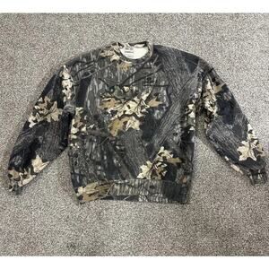 Jerzees Vintage Camo Mossy Oak Break Up Sweatshirt USA 90’s Mens Large Faded